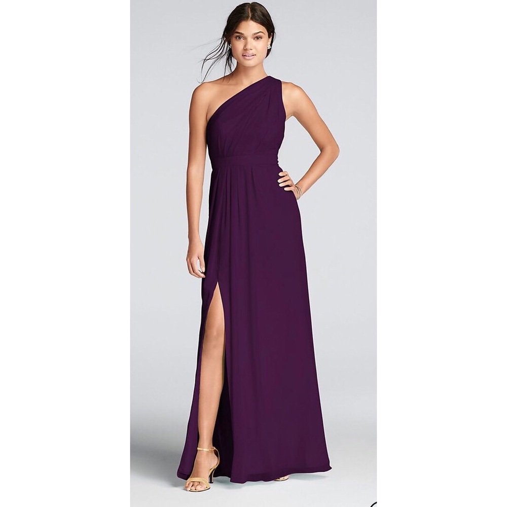 David’s Bridal bridesmaid dress color Plum